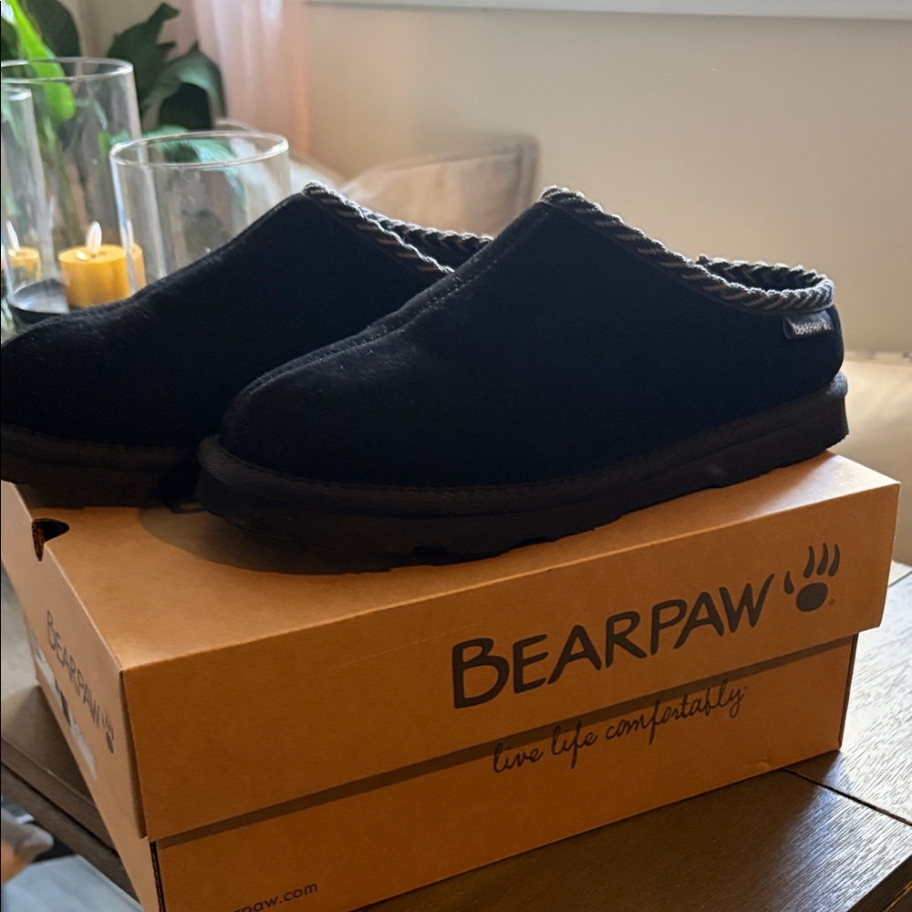 BearPaw Classic Black Slip-Ons